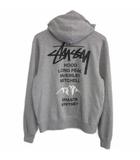 ステューシー STUSSY フルジップパーカー フーディ SSリンク プリント MOUNTAIN TOUR M グレー