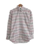 トムブラウン THOM BROWNE ボタンダウンシャツ チェック柄 USA製 0 白 ホワイト IBO98