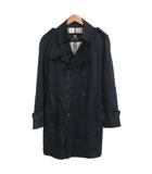 バーバリーブラックレーベル BURBERRY BLACK LABEL トレンチコート ノバチェック ダブル ベルト付 ミドル丈 M 紺 ネイビー ■MNK9