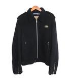 ジュンヤワタナベマン JUNYA WATANABE MAN コムデギャルソン × LEWIS LEATHERS ルイスレザー AD2003 縮絨 ウールブークレジャケット シングル 黒 ブラック L WK-J041