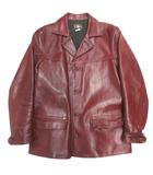 フリーホイーラーズ FREEWHEELERS ブートレガーズ BOOTLEGGERS 美品 COLUMBUS コロンバス レザー カーコート ジャケット ゴートスキン 山羊革 42 ボルドー 赤