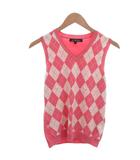 ブルックスブラザーズ BROOKS BROTHERS ニット ベスト プルオーバー 総柄 S ピンク /FF