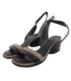 セリーヌ CELINE フィービー期 サンダル レザー バイカラー 37 黒 ブラック ベージュ /FF IBO100