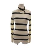 ポロジーンズ ラルフローレン POLO JEANS ハイネック ボーダーカットソー S 白 ホワイト 黒 ブラック 長袖 /JI IBO100