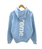 シュプリーム SUPREME 24FW Satin Applique Hooded Sweatshirt プルオーバー パーカー フーディ バックロゴ アップリケ S 水色 ライトブルー 0127 ■MNK4