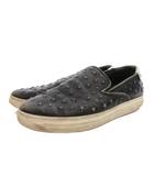 ジミーチュウ JIMMY CHOO スタースタッズ スリッポンスニーカー シューズ レザー 41 黒 ブラック /FF IBO100