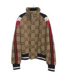 グッチ GUCCI 美品 22SS タイガー GGジャガード キャンバス ハイネック ジップ ブルゾン 50 約L ベージュ ■MNK11