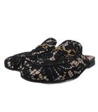 グッチ GUCCI プリンスタウン サンダル ミュール 36 約23㎝ ホースビット レース ハート 475094 黒 ブラック  ■MNK11