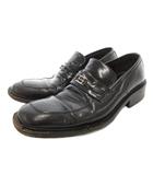 グッチ GUCCI ローファー スリッポン シューズ レザー GGロゴ 42.5 黒 ブラック /FF ■IBO104
