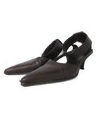 グッチ GUCCI パンプス ミュール 381/2 約25.5㎝ ポインテッドトゥ アンクルベルト ヒール 茶 ブラウン ■IBO104