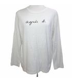 ロゴTシャツ カットソー ロンT 長袖 プリント 2 M相当 白 ホワイト 0330S137 ■IBO104 /X