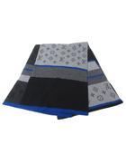 ルイヴィトン LOUIS VUITTON 美品 エシャルプ モノグラム カラー ブロック マフラー ウール 黒 ブラック 青 ブルー M76573 ■MNK11