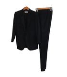 サンローラン パリ SAINT LAURENT PARIS スーツ スモーキングジャケット テーラード パンツ スラックス サテンラペル アンフィニッシュ F36 黒 ブラック ■MNK10