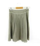 フレアスカート ひざ丈 タック 茶 2 *A99