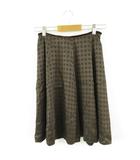 フレアスカート ひざ丈 ドット 茶 2 *A102