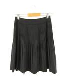 スカート プリーツフレア スエード ひざ丈 黒 2 *A165
