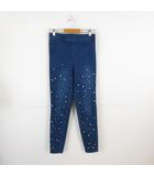  CALZEDONIA デニムパンツ ロング スキニー ストレッチ パール 紺 M *T6