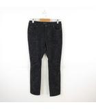  RENAULT. ロングパンツ 総柄 ギャザー ストレッチ 黒 11 *T18