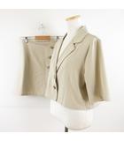  アーベーセーアンフェイス abc une face セットアップ テーラードシャツ 半袖 ミニスカート ベージュ F *A315