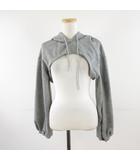  シーイン SHEIN クロップドパーカー 長袖 グレー XS *A518
