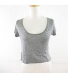 カットソー Tシャツ 半袖 クロップド丈 ショート丈 グレー 34 *T919