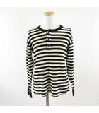 ラディアル RADIALL ワッフルカットソー ボーダー 長袖 ヘンリーネック 黒 オフホワイト M *A885