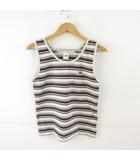 タンクトップ ボーダー ワンポイント ベージュ 茶 *T225