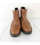 ズッカ zucca サイドゴアショートブーツ レザー 茶 M *A995