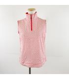 アダバット adabat ノースリーブポロシャツ 総柄 赤 白 2 *A209