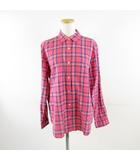 エーグル AIGLE チェックシャツ 長袖 ピンク 青 40 *A215