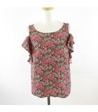 エフデ ef-de カットソー 肩開き 花柄 ピンク 赤 7 *T533