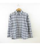 アニエスベーオム Agnes b. homme チェックシャツ 長袖 青 白 *A316