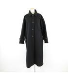 モーメント MOMENT ステンカラーコート ロング 長袖 黒 L *A381