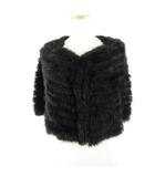 23区 オンワード樫山 Applaudir ケープ ボレロ ラビットファー 黒 F *T745