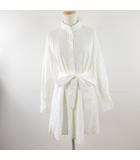 ザラ ZARA シャツワンピース ミニ 長袖 白 M *T770