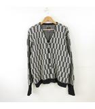 ニードルス ニードルズ Needles Vネック カーディガン 手刺繍 黒 白 L *A744