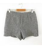 ザラ ZARA ショートパンツ チェック 黒 白 M *T971