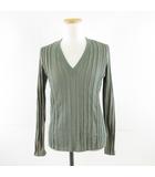 セオリーリュクス theory luxe Vネックニット セーター 長袖 緑 38 *A869