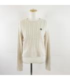イング INGNI 胸刺しゅうケーブルニット 長袖 アイボリー M *A890