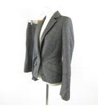 セットアップ スーツ テーラードジャケット 長袖 スカート ヘリンボーン グレー 38 *T75