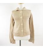 ミッシェルクラン MICHEL KLEIN ニットカーディガン 長袖 ベージュ 38 *T92