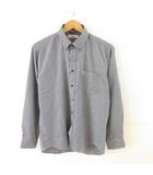 ハッシュパピー Hush Puppies ボタンダウンシャツ 長袖 チェック ワンポイント 黒 白 M *T93