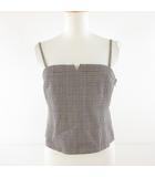 グリーンレーベルリラクシング ユナイテッドアローズ green label relaxing ビスチェ キャミソール チェック ベージュ 茶 黒 38 *T114