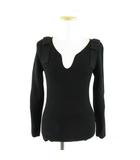 クローディピエルロ CLAUDIE PIERLOT リブニット カットソー リボン 長袖 黒 1 *A925