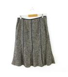 23区 オンワード樫山 ツイードスカート ひざ丈 黒 ベージュ 44 *A991