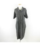 セイ TSE ニットワンピース ひざ丈 五分袖 黒 M *A50