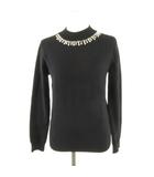 ニット セーター 長袖 黒 2 *T418