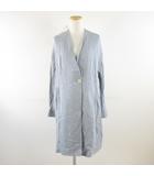 ザラ ZARA ノーカラーコート ロング 長袖 青 S *A313