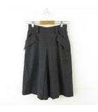 マカフィー MACPHEE トゥモローランド キュロット クロップドパンツ チェック グレー 黒 34 *A359