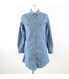タケオキクチ ミクスパイス TK MIXPICE デニムシャツチュニック 長袖 青 F *T589